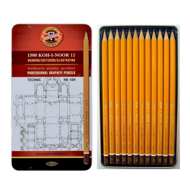 Набір простих олівців Koh-i-noor Technic, НВ-10Н, 12 штук