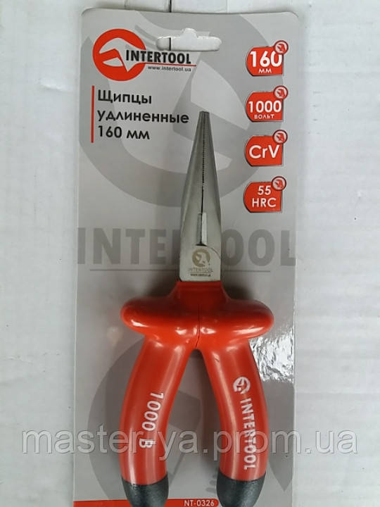 Щипці подовжені прямі INTERTOOL NT-0326