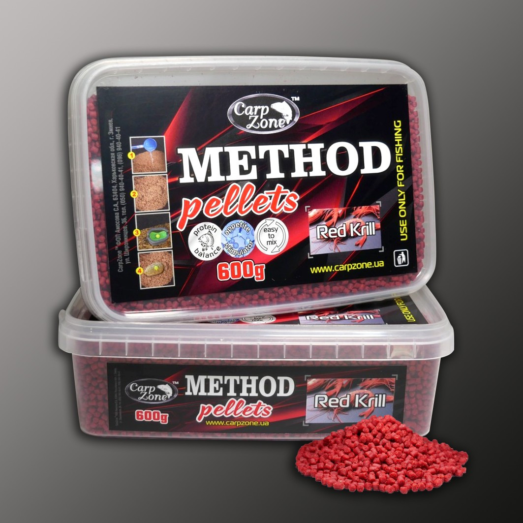 Метод-Стік Мікс Пелетс Червона Креветка Method & Stick Mix Pellets Red Кrill 600g 2-4mm, фото 1