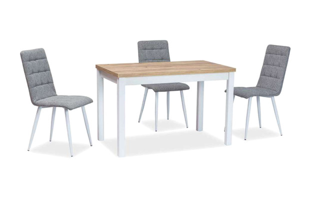 Стіл для кухні і вітальні Signal Adam 100х60см дуб ланселот з білими ніжками