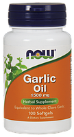 Масло чеснока, Garlic Oil, Now Foods, 1500 мг, 100 капсул