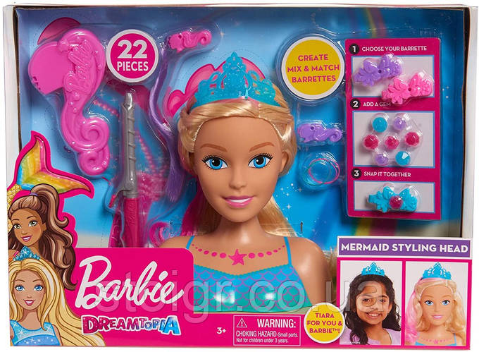 Купить Нюанс! Манекен голова Барби русалка для причесок Barbie ...