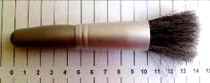 Кисть для нанесення пудри і рум'ян Q. P. I. PROFESSIONAL натуральна і штучна 14 см СВ 0002, фото 1