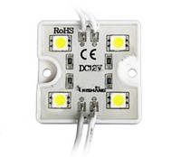 Світлодіодний модуль, 0,96W Білий White(60Lm) (6000K) SMD5050 LED (4 LED) IP65