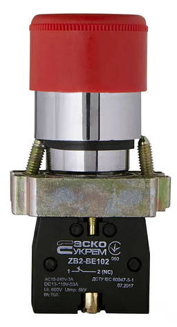 XB2-BS442 Кнопка безпеки. Повернення поворотом. d30mm (A0140010082), фото 2