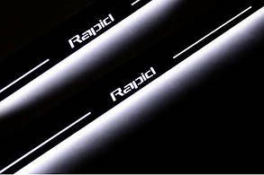 Накладки на пороги з підсвіткою для Skoda Rapid (2012-н.д.)