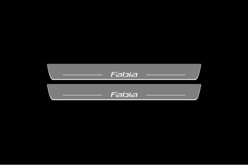 Накладки на пороги з підсвіткою для Skoda Fabia II (2007-2014), фото 1