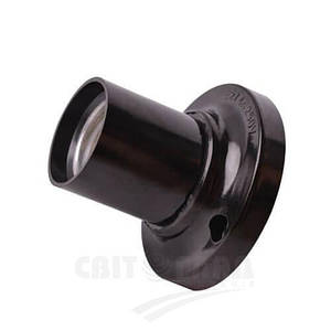 Патрон бакеліт Е27 прямий чорний 80020