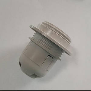 Патрон Пластик/Е27 прямий зі спідницею + упор (білий)