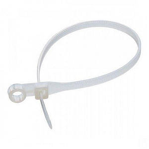 Стяжка кабельна (хамут) з монтажним кільцем білий /3.6*110 (100 шт.)