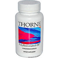 Ресвератрол, Птеростильбен, Куркумин, PolyResveratrol-SR, Thorne Research, 60