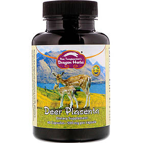 Плацента оленя (Deer Placenta), Dragon Herbs, 500 мг, 60 капсул
