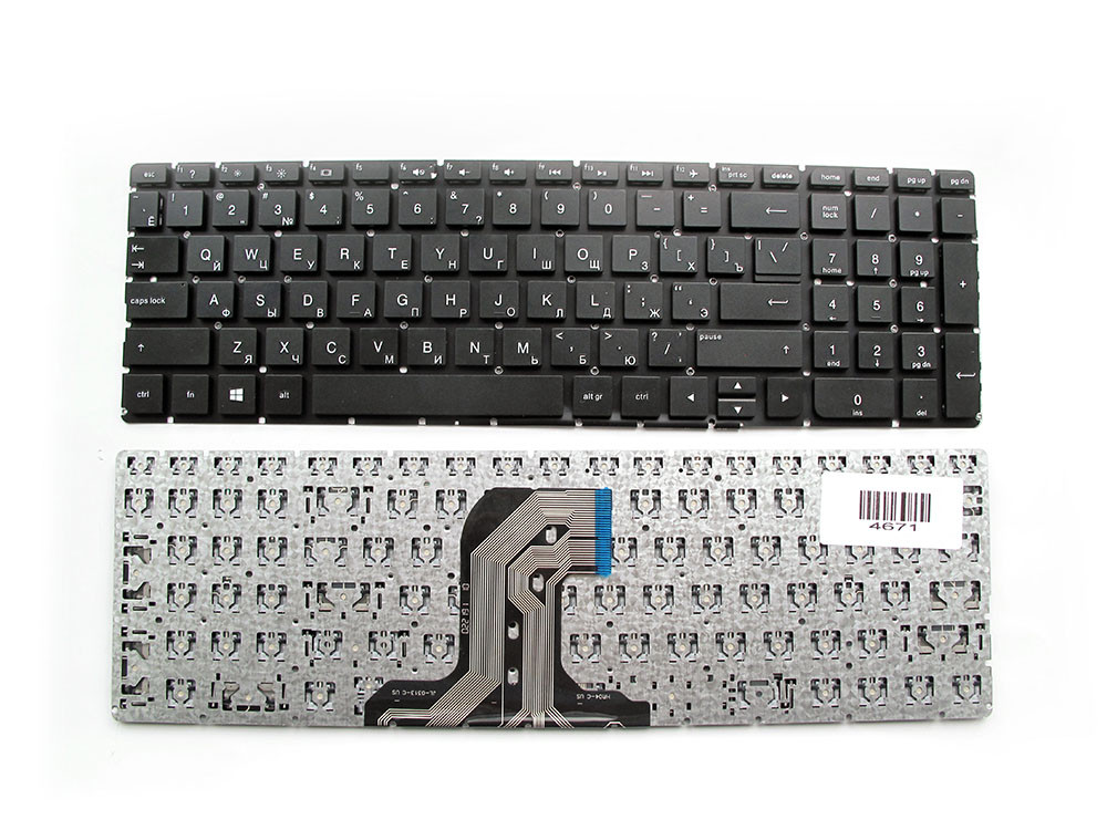 Клавіатура HP 250 G4, 255 G4, 256 G4, 15-ac,15-af, Black, UA, без рамки