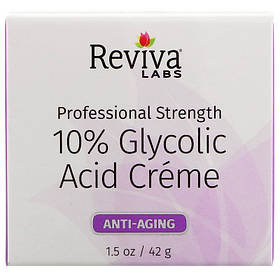 Крем з 10% гліколевою кислотою, 42 г, Reviva Labs, 10% Glycolic Acid Cream