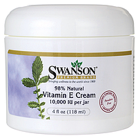 Крем с витамином E, Vitamin E Cream, 98% Natural, Swanson, 4 fl oz (118 мл) Cream