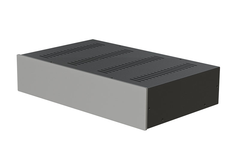 Корпус металевий MiBox з алюмінієвою панеллю MB-31 (Ш420 Г260 В90) чорний, фото 1