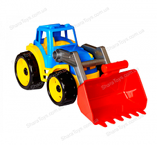 Іграшковий різнобарвний трактор з ковшем