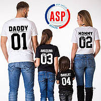 Футболки Family Look Фемили лук для всей семьи мама папа сын дочь с номерами именами футболки детские от 1года