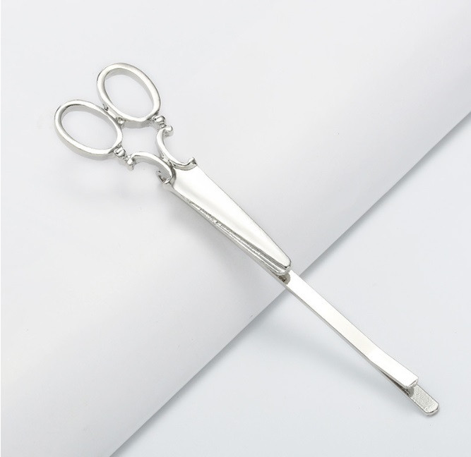 Шпилька для волосся "ножиці" під срібло, фото 1