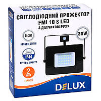 Прожектор LED 30Вт з датчиком руху DELUX