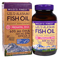 Wiley's Finest, Аляскинский рыбий жир, пренатальная ДГК, 600 мг, 180 рыбных мягких капсул