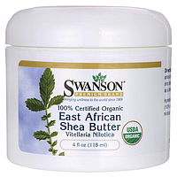 Органическое Масло Ши, 100% Certified Organic East African Shea Butter, Swanson, 4 fl oz (118 мл) Solid Oil