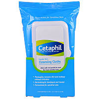 Cetaphil, Мягкие очищающие салфетки, 25 влажных салфеток, 5.0 x 7.9 (12 x 20 см)