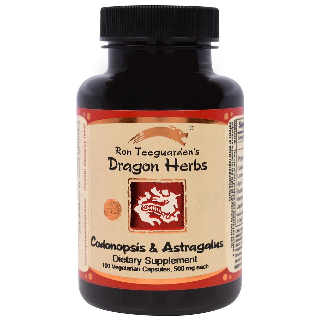 Астрагал и Кодонопсис, Codonopsis & Astragalus, Dragon Herbs, 500 мг, 100 кап. - фото 1 - id-p1227225958