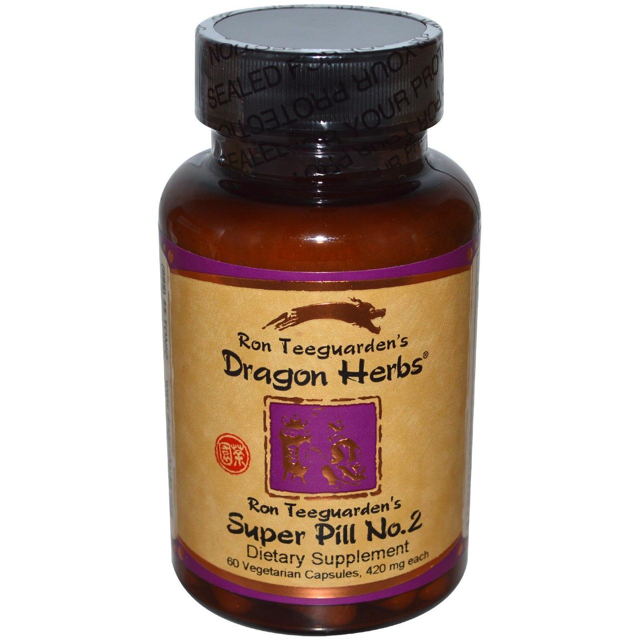 Dragon Herbs, Супер таблетки No2, 420 мг, 60 рослинних капсул, фото 1