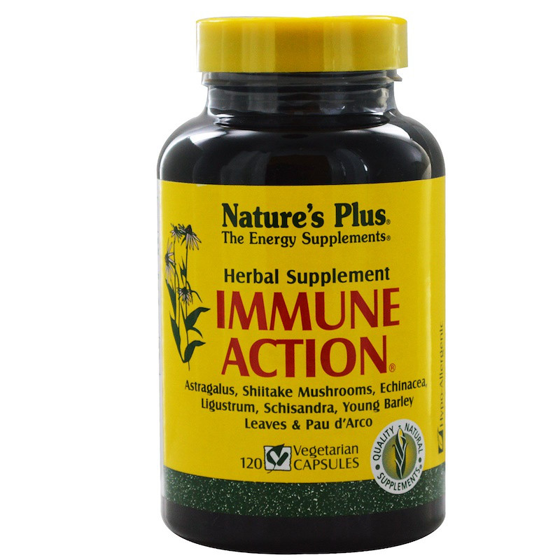 Nature's Plus, імуностимулювальний засіб Immune Action, 120 рослинних капсул, фото 1