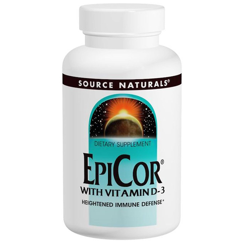 Епікор + вітамін Д3, EpiCor, Source Naturals, 500 мг, 30 капсул, фото 1