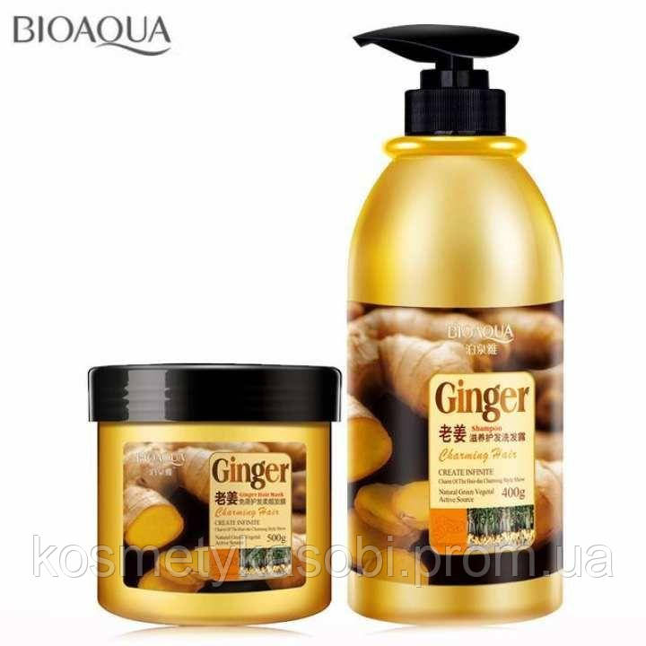 Укрепляющий против выпадения шампунь для волос Bioaqua Ginger Hair Shampoo с экстрактом имбиря 400мл - фото 4 - id-p1225528379