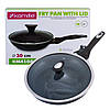 Сковорода Kamille 30см з антипригарним покриттям із алюмінію з кришкою для індукції і газу KM-4104, фото 2