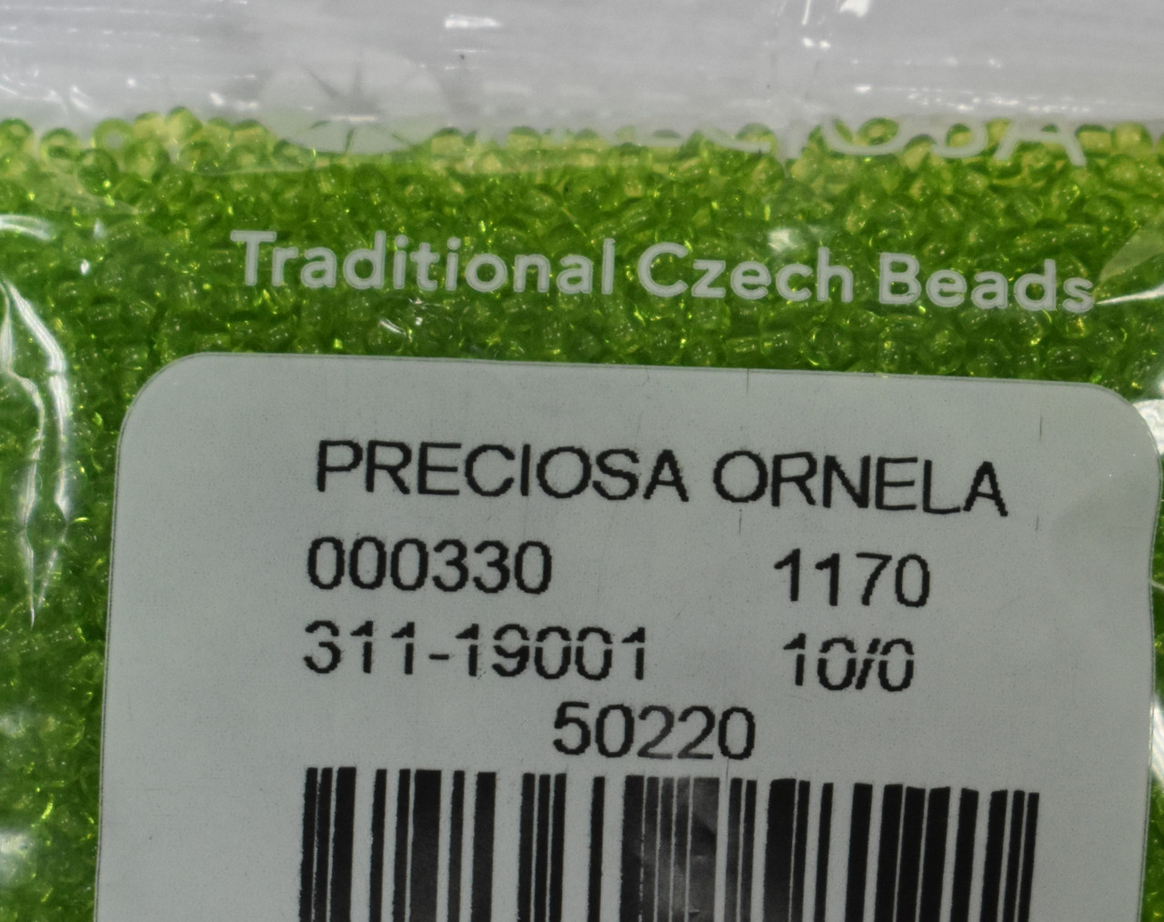 Бісер Preciosa 10/0 колір 50220 салатовий 10г, фото 1