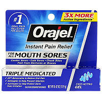 Orajel, Instant Pain Relief For All Mouth Sores Fast - Acting Gel, 0.42 oz (11.9 g)