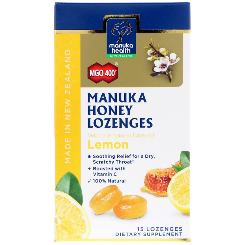 Manuka Health, Manuka Honey Lozenges, Lemon, MGO 400+, 15 Lozenges, фото 1