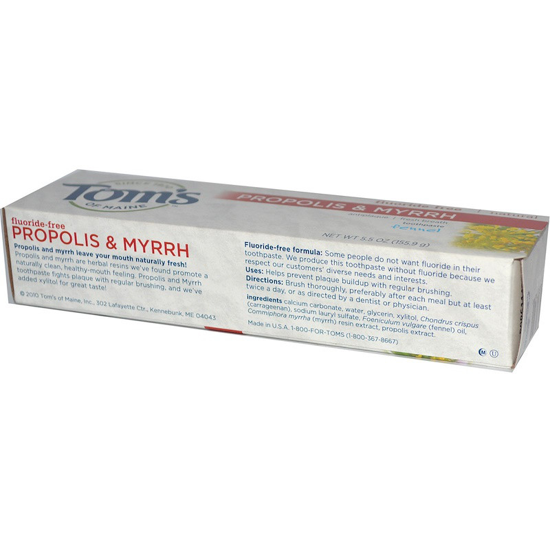 Зубна паста (прополіс, мирра та фенхель), Tom's of Maine, 156 г, фото 1