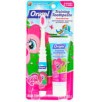 Orajel, My Little Pony Training Toothpaste with Toothbrush, Flouride Free, Pinkie Fruity Flavor, 3 Months to 4 Years, 1 oz (28.3 g)