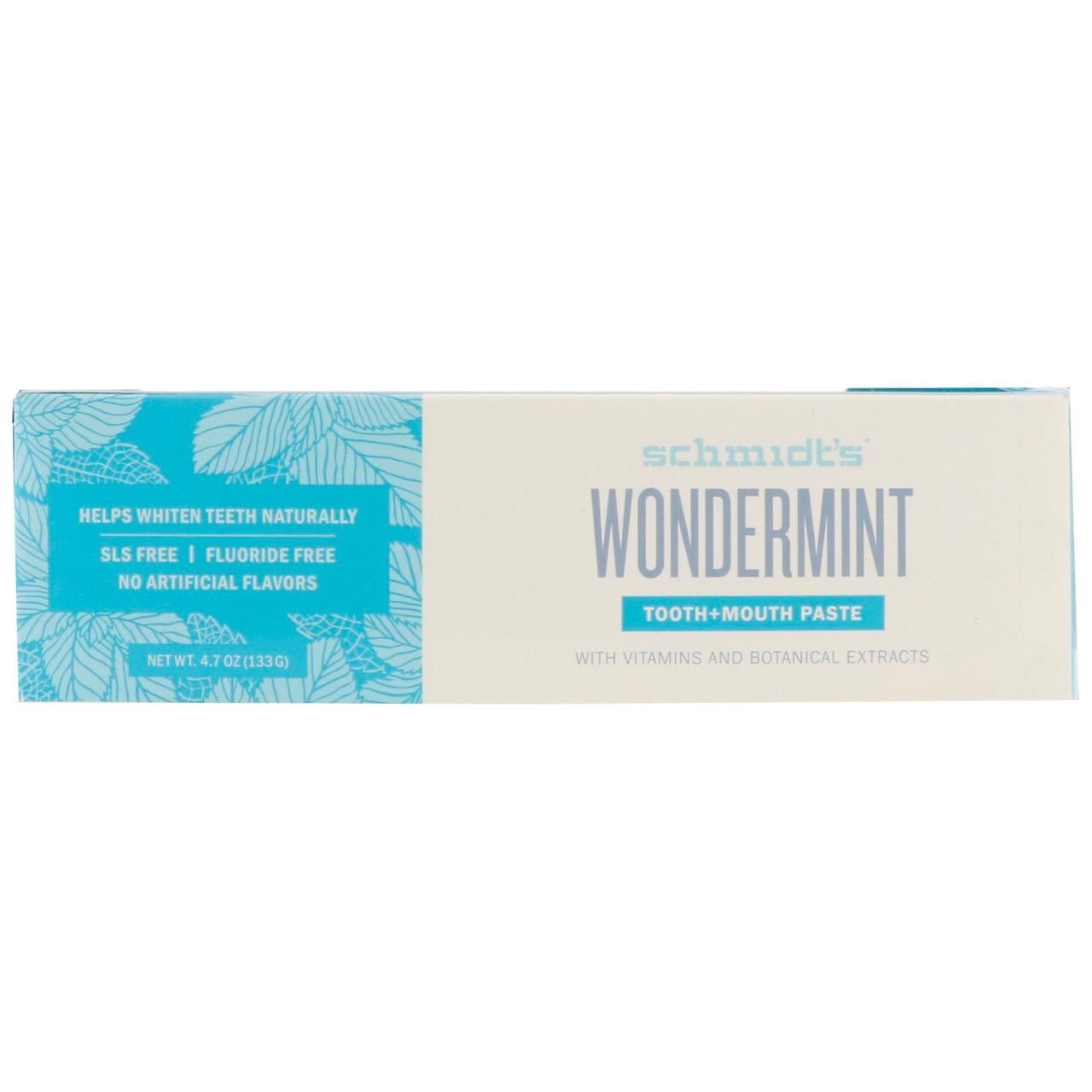 Schmidt's Natural Deodorant, Tooth + Mouth Paste, Wondermint , 4.7 oz (133 g), фото 1