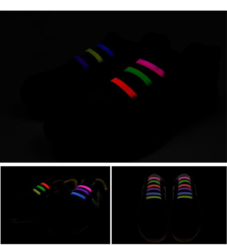 Шнурки силиконовые цветные светящиеся в темноте - фото 2 - id-p1227258884