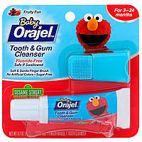 Orajel, Elmo Tooth & Gum Cleanser, Fluoride-Free, Fruity Fun, For 3-24 Months, 0.7 oz (19.8 g)