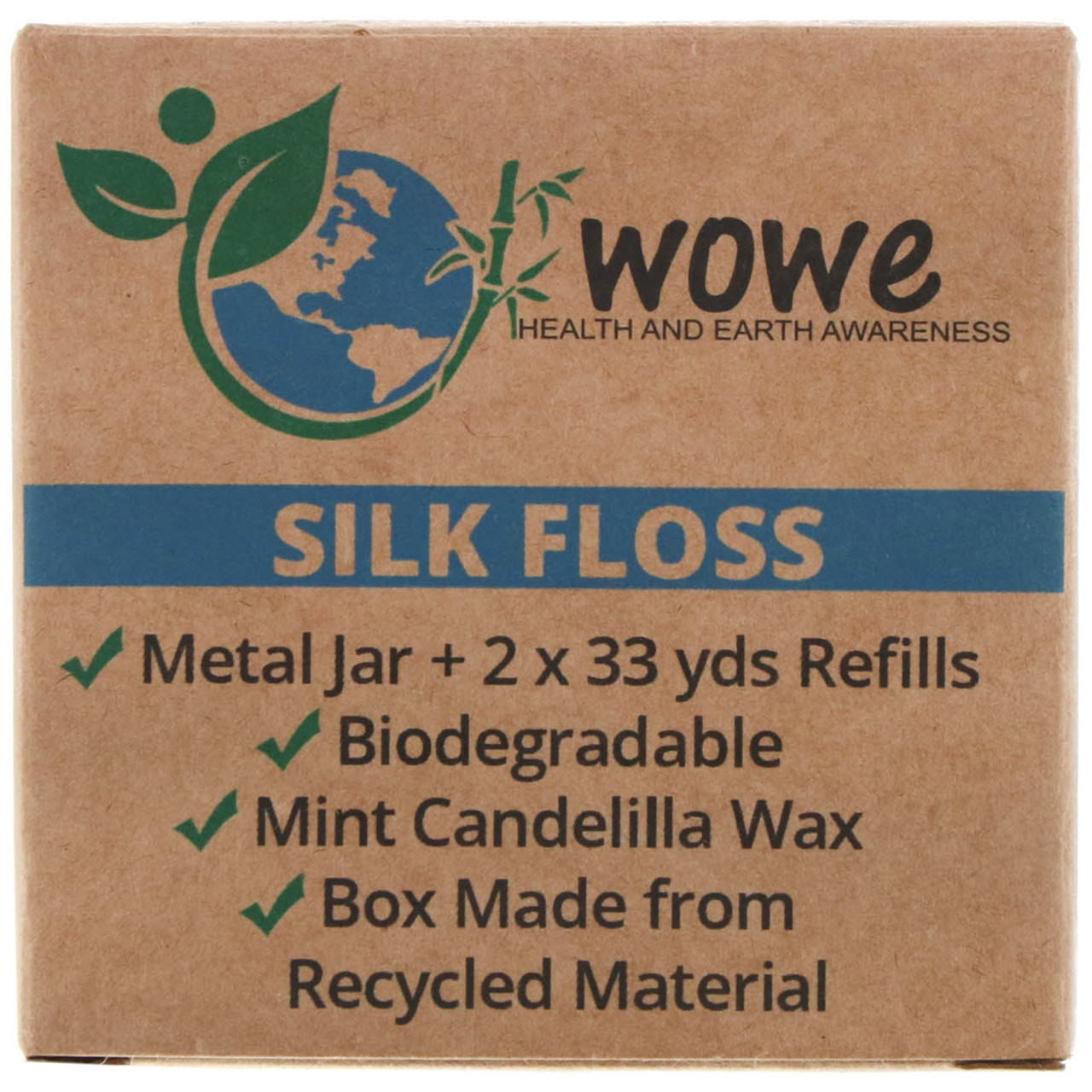 Wowe, Silk Floss, Metal Jar + 2 Refills, фото 1