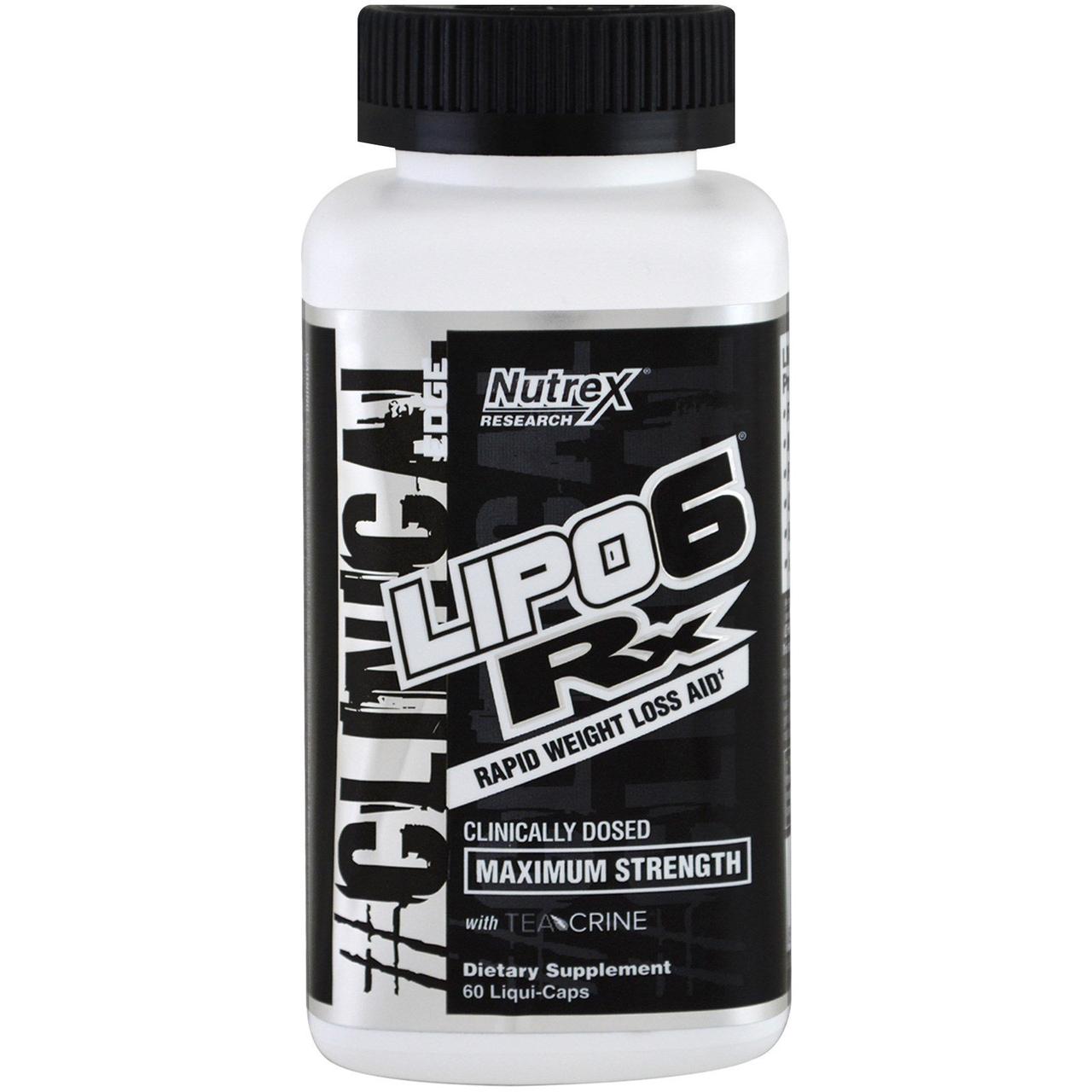 Nutrex Research Labs, Lipo-6 RX, Rapid Weight Loss Aid, Maximum Strength, 60 Liqui-Caps, фото 1