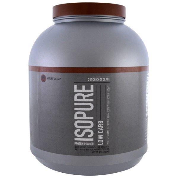 Nature's Best, IsoPure, IsoPure, білковий порошок із низьким вмістом вуглеводів, голландський шоколад, 4,5 фунта (2,04 кг), фото 1