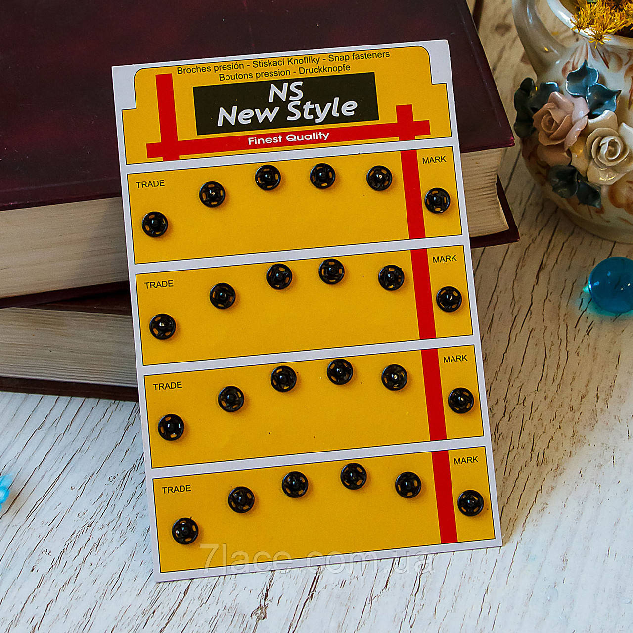 Кнопки пришивні швейні/колір чорний/від діаметр 10 мм/паковання 24 шт., фото 1