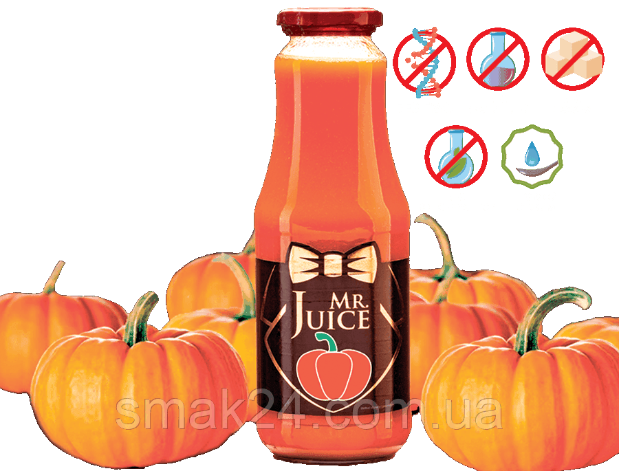 Тыквенный сок БЕЗ САХАРА Mr Juice с мякотью, прямого отжима, 1л - фото 2 - id-p1227273067