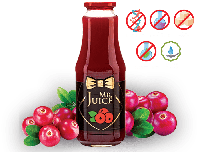 Клюквенный сок Mr Juice с мякотью, прямого отжима, БЕЗ САХАРА 1л