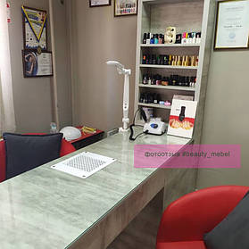 Профессиональный маникюрный стол с мощной вытяжкой, подсветкой и УФ лампой 2