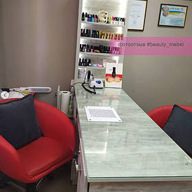 Профессиональный маникюрный стол с мощной вытяжкой, подсветкой и УФ лампой 3