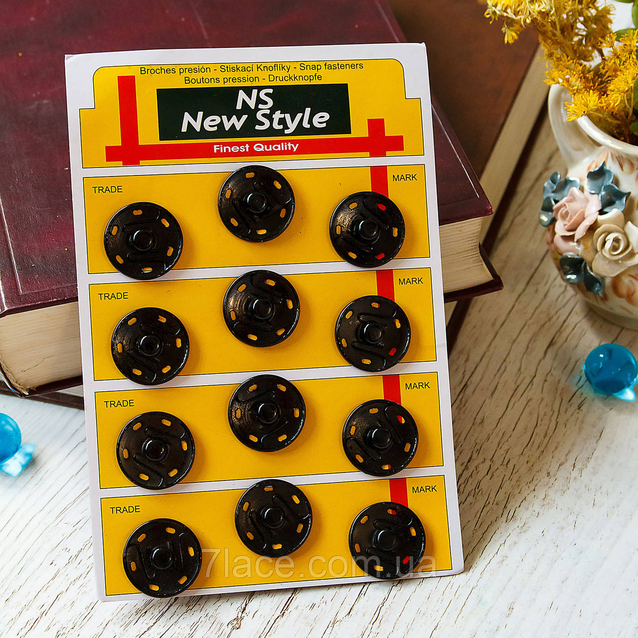 Кнопки пришивні швейні/колір чорний/відд. 30 мм/паковання 12 шт.